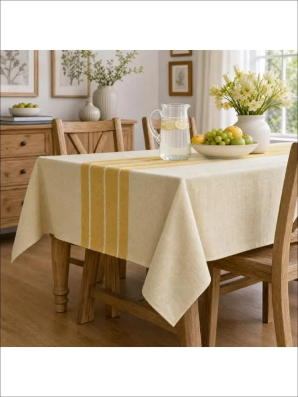 Rustic Burlap Tablecloth 60x84 Rectangular Spun Polyester Dining